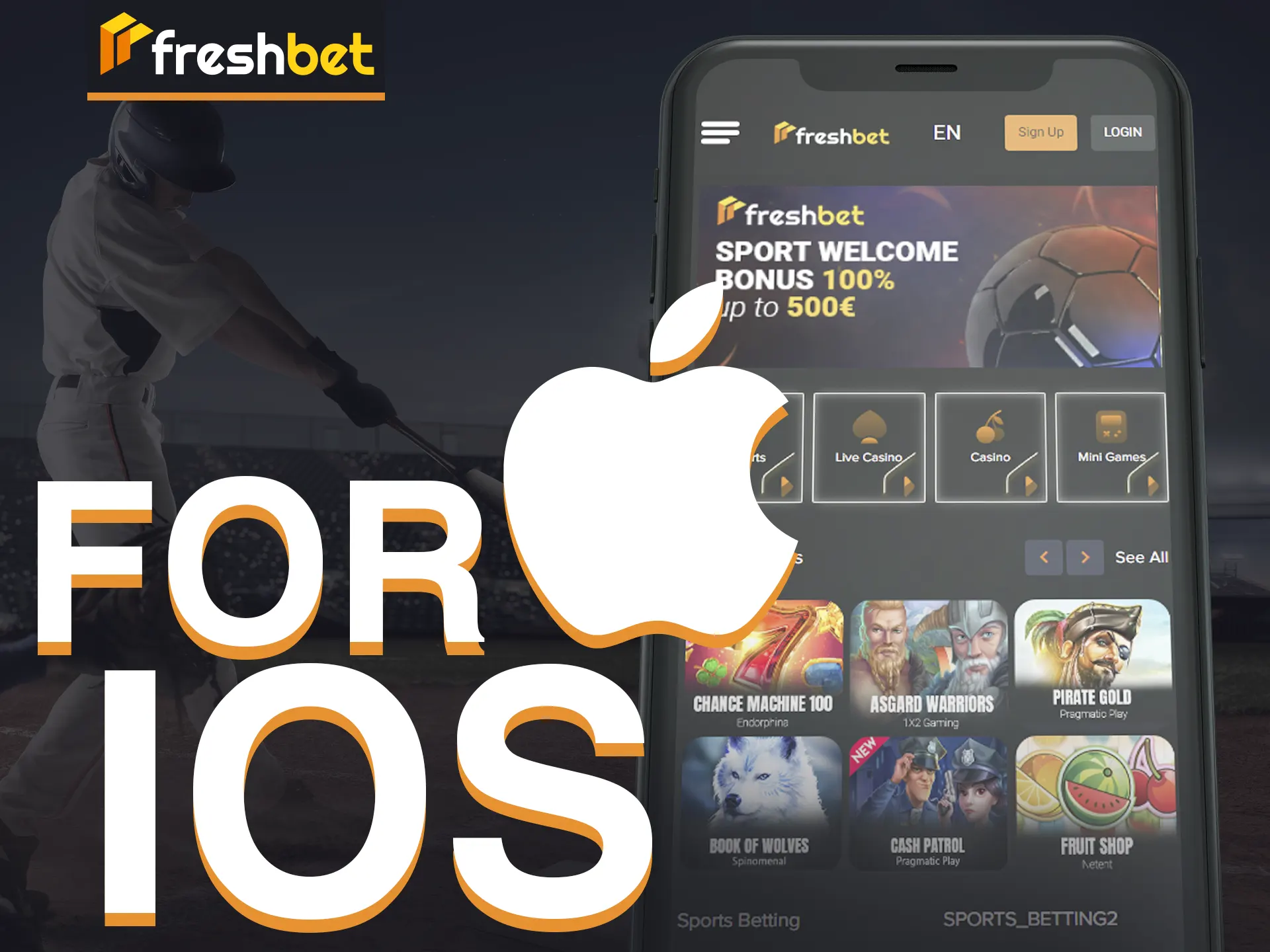 FreshBet app coming to iOS! Follow these steps: Visit our website, open 'App' section, and install.