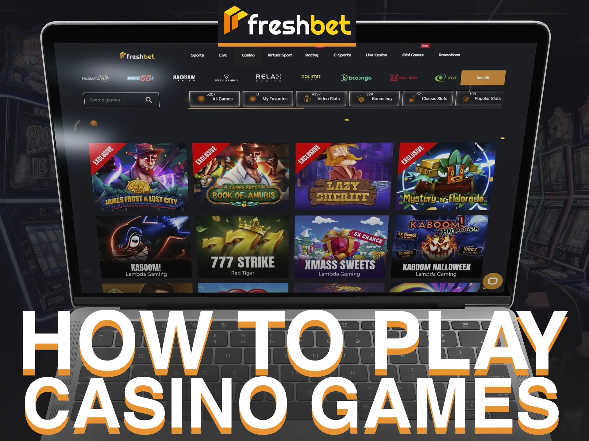 Play at FreshBet: Log in, deposit, choose a casino game, start playing, withdraw anytime.