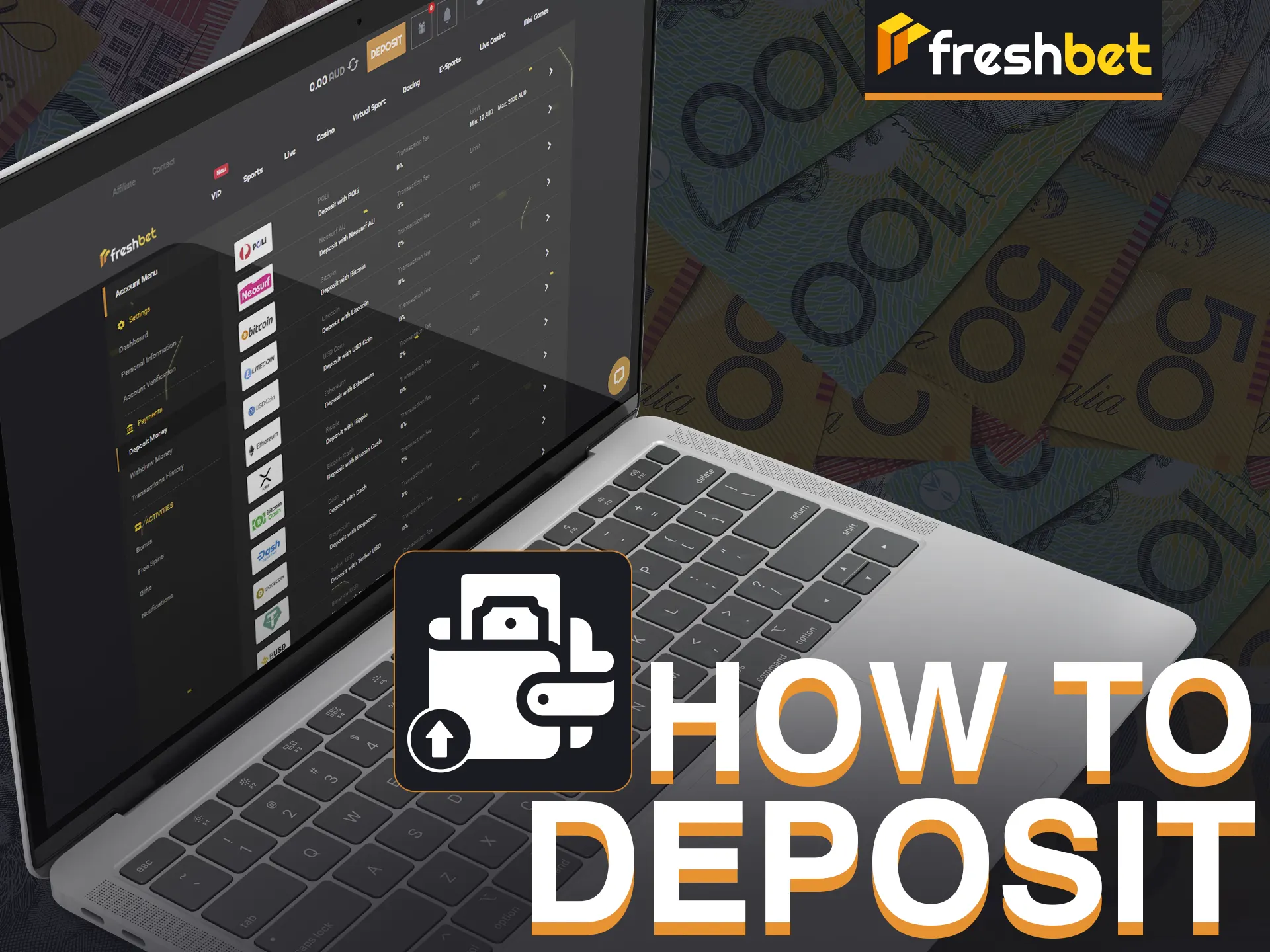 Deposit money easily at FreshBet for seamless gaming.